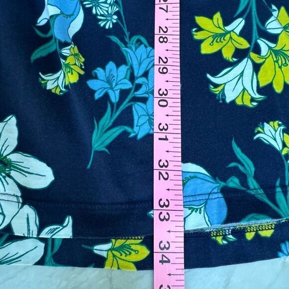 Draper James Elliston Floral Print Knit Ruffle Dress - Nassau Navy Pima cotton S - Picture 10 of 10